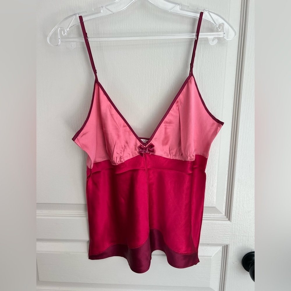 Gold Hawk Cerise Pink Silk Cami Top Size L NWT - Picture 3 of 7